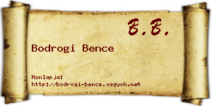 Bodrogi Bence névjegykártya
